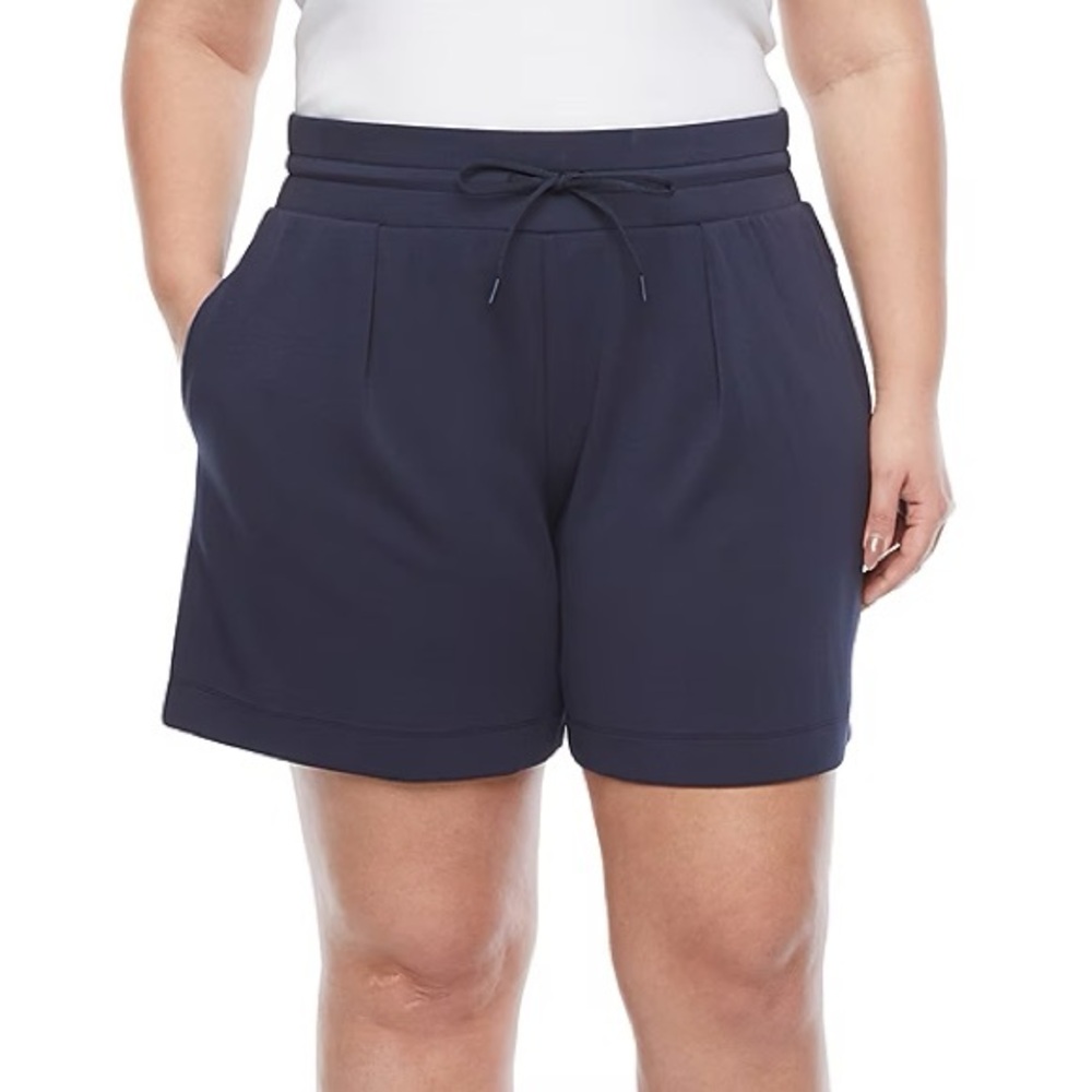 Stylus High Rise Pull-On Knit Short Navy - 1X  (16W - 18W) NWT